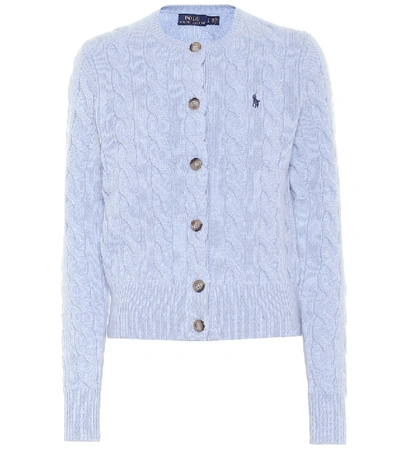 Shop Polo Ralph Lauren Wool And Cashmere Cardigan In Blue