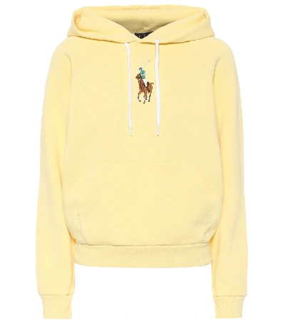 Shop Polo Ralph Lauren Logo Cotton-blend Hoodie In Yellow