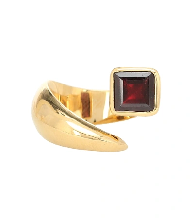 Shop Alan Crocetti Alien Gold-vermeil Ring With Garnet