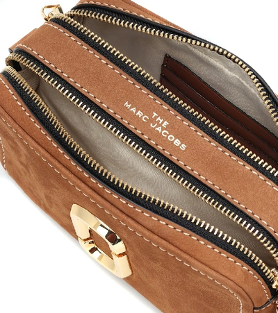Shop Marc Jacobs Softshot 21 Suede Crossbody Bag In Brown