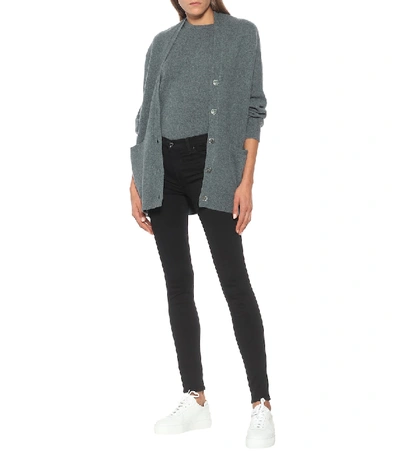 7 For All Mankind Slim Illusion High-rise Skinny Jeans In Black