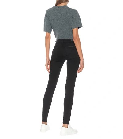 7 For All Mankind Slim Illusion High-rise Skinny Jeans In Black