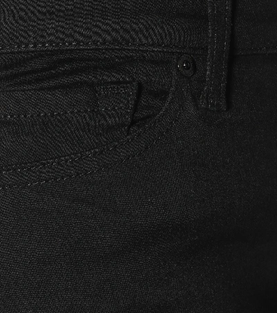 7 For All Mankind Slim Illusion High-rise Skinny Jeans In Black