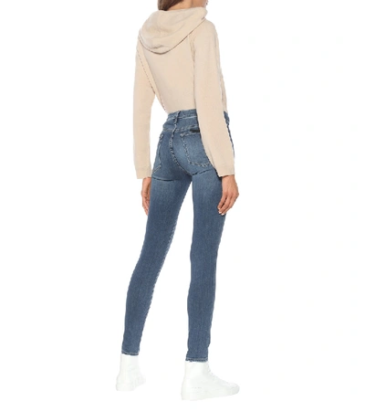 7 For All Mankind Slim Illusion Luxe High-rise Skinny Jeans In Blue