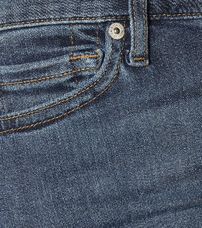7 For All Mankind Slim Illusion Luxe High-rise Skinny Jeans In Blue