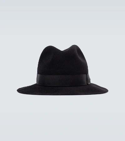 Shop Borsalino Marengo Fedora Hat In Black