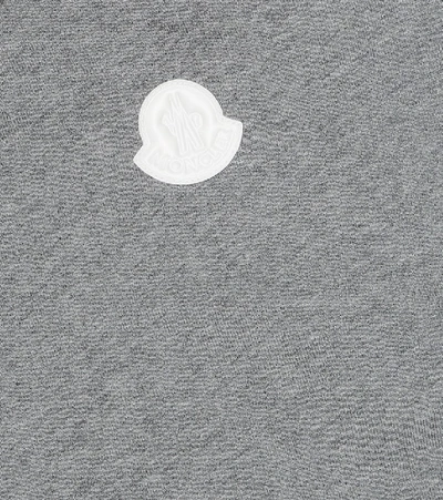 Shop Moncler Cotton Fleece Hoodie In Grey