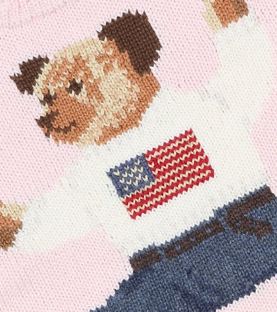 Shop Polo Ralph Lauren Baby Polo Bear Intarsia Cotton Sweater In Pink