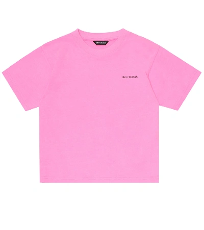 Shop Balenciaga Logo Cotton T-shirt In Pink