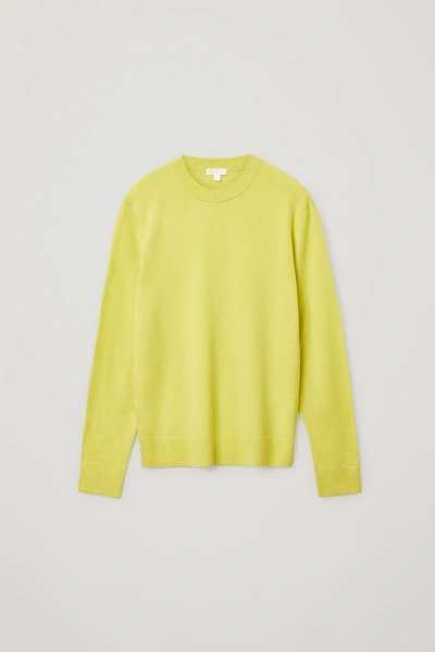 Shop Cos Merino-yak Crew-neck Sweater In Yellow