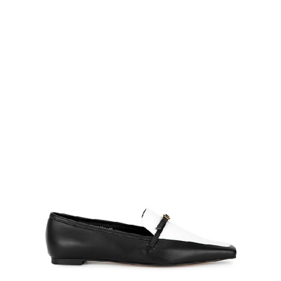 Shop Yuul Yie Amelie Monochrome Leather Loafers In Black And White