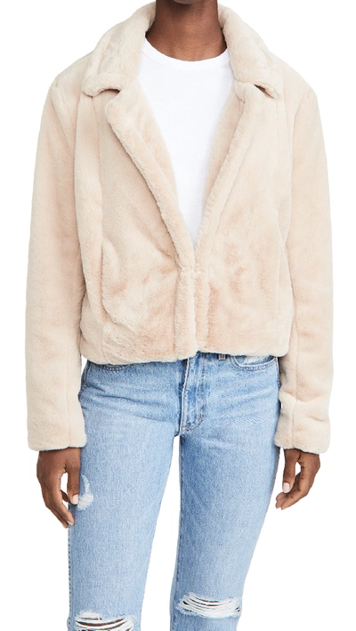 Shop Blank Denim Faux Fur Jacket In Peachy Keen