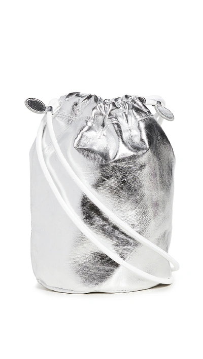 Shop Mm6 Maison Margiela Mini Bucket Bag In Silver