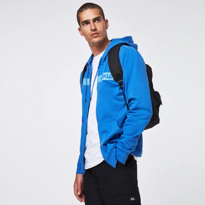 Shop Oakley Straight Peak Fleece Hoodie In Blue