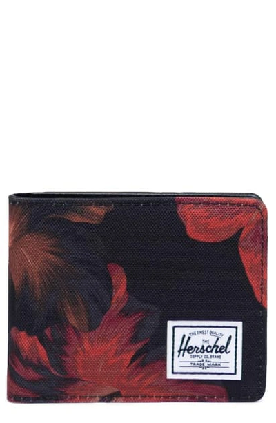 Shop Herschel Supply Co Hank Rfid Bifold Wallet In Tropical Hibiscus