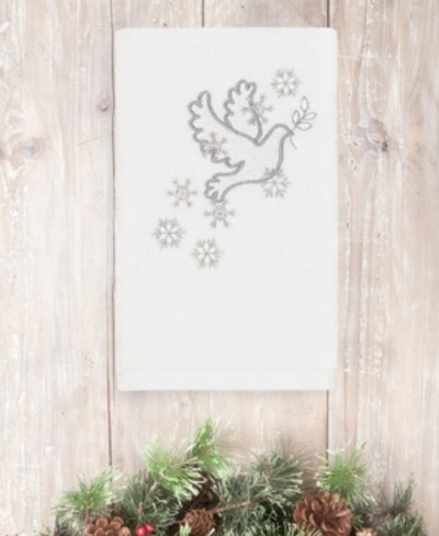 Shop Linum Home Christmas Dove 100% Turkish Cotton Hand Towel In White