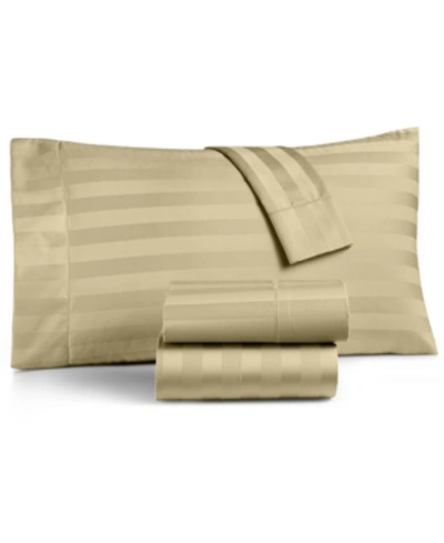 Shop Charter Club Damask 1.5" Stripe 550 Thread Count 100% Cotton 3-pc. Sheet Set, Twin, Created For Macy's In Taupe