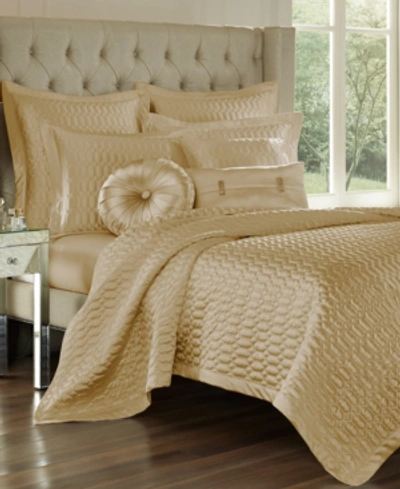 Shop J Queen New York Satinique Quilted Quilt, King In Gold