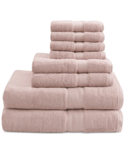 Shop Madison Park Solid 800gsm Cotton 8-pc. Bath Towel Set In Blush