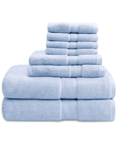 Shop Madison Park Solid 800gsm Cotton 8-pc. Bath Towel Set In Light Blue