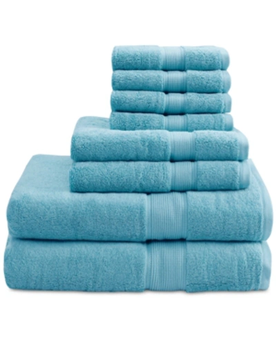 Shop Madison Park Solid 800gsm Cotton 8-pc. Bath Towel Set In Aqua