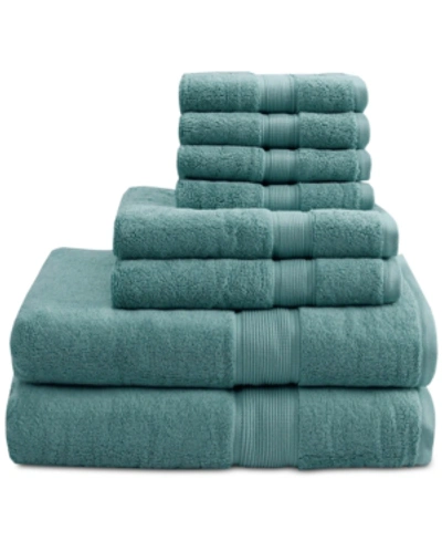 Shop Madison Park Solid 800gsm Cotton 8-pc. Bath Towel Set In Dusty Green