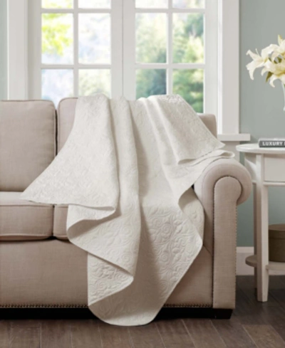 Madison Park Quebec Quilted Throw, 60" X 70" In Ivory