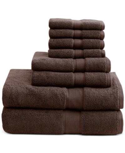 Shop Madison Park Solid 800gsm Cotton 8-pc. Bath Towel Set In Brown