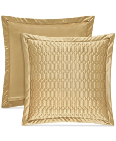 J Queen New York Satinique Quilted Sham, European In Gold