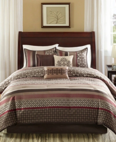 Shop Madison Park Princeton 7-pc. Comforter Set, King In Red