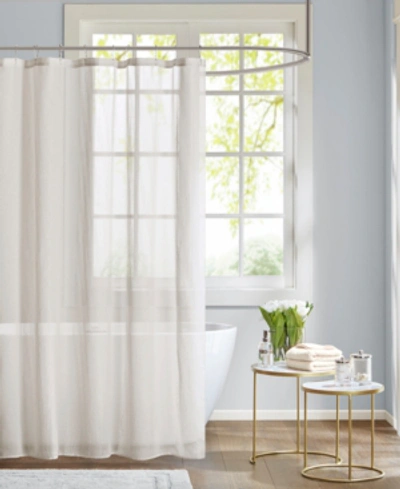 Shop Madison Park Anna Sheer Shower Curtain, 72" X 72" In White