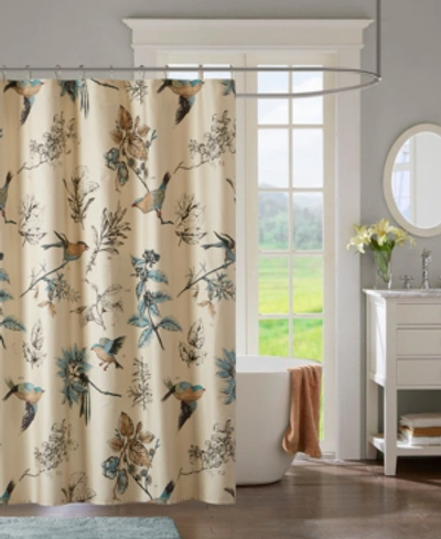 Shop Madison Park Quincy Cotton Shower Curtain, 72" X 72" In Khaki