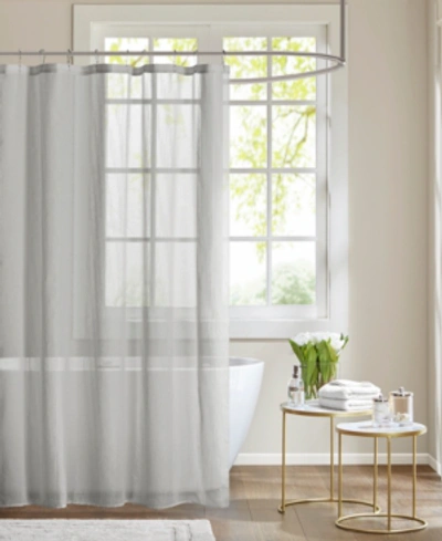 Shop Madison Park Anna Sheer Shower Curtain, 72" X 72" In Grey
