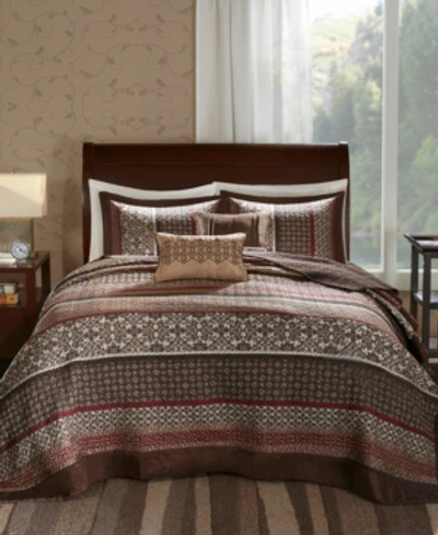 Shop Madison Park Princeton 5-pc. Quilt Set, Full/queen In Red