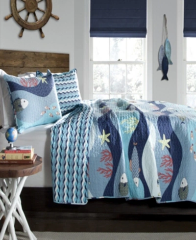 Shop Lush Decor Sea Life 2-pc Set Twin Quilt Set In Blue