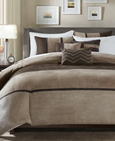 Shop Madison Park Closeout!  Palisades 6-pc. Duvet Cover Set, King/california King In Brown