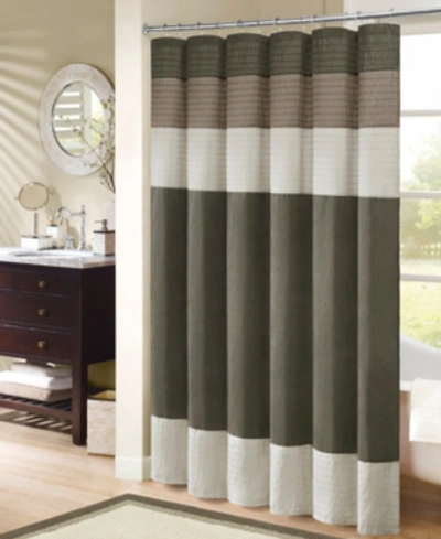 Shop Madison Park Amherst Shower Curtain, 72" X 72" In Natural