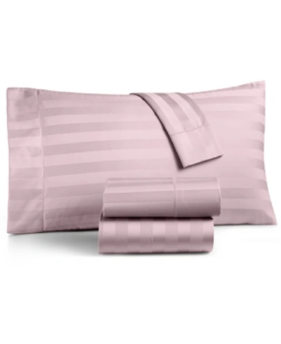 Charter Club 1.5" Stripe 550 Thread Count 100% Cotton 4-pc. Sheet Set, King, Exclusively At Macy's In Pale Lilac
