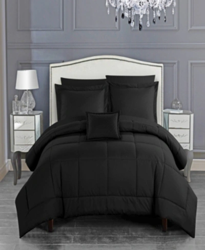 Shop Chic Home Jordyn 8 Piece Queen Bed In A Bag Comforter Set In Black