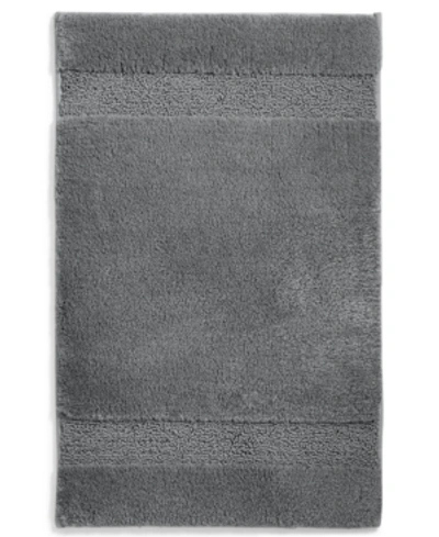 Shop Martha Stewart Collection Spa Super Soft Bath Rug, 25.5" X 45", Created For Macy's In Gunmetal