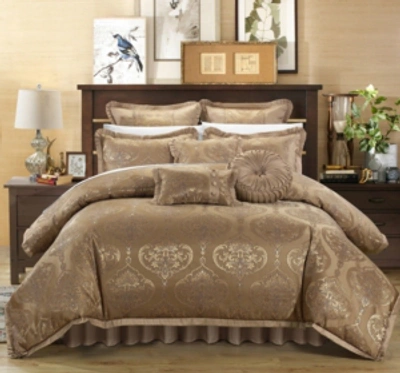 Shop Chic Home Como 9-pc Queen Comforter Set In Gold