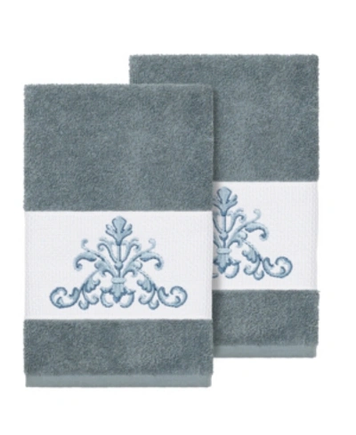 Shop Linum Home Scarlet 2-pc. Embellished Hand Towel Set In Blue