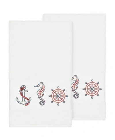 Shop Linum Home Easton 2-pc. Embellished Bath Towel Set Bedding In White
