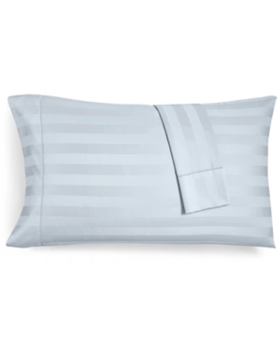 Shop Charter Club Damask 1.5" Stripe 550 Thread Count 100% Supima Cotton Pillowcase Pair, King, Created For Macy's Bed In Vapor (light Blue)