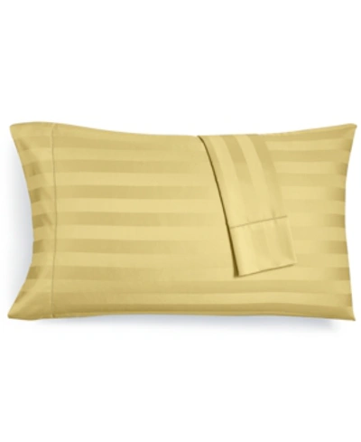 Shop Charter Club Damask 1.5" Stripe 550 Thread Count 100% Supima Cotton Pillowcase Pair, King, Created For Macy's Bed In Lemonade (yellow)