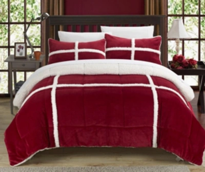 Shop Chic Home Chloe 3-pc King Comforter Set In Red