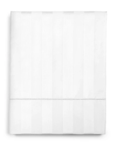 Shop Charter Club Damask 1.5" Stripe 550 Thread Count 100% Cotton Flat Sheet, Twin, Created For Macy's In White