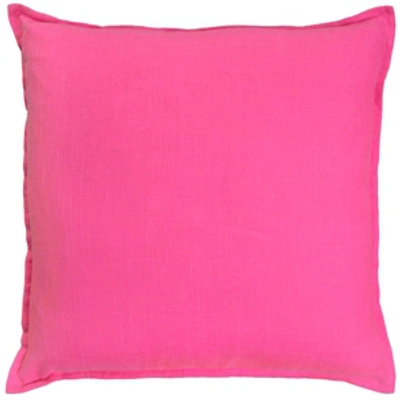 Shop Rizzy Home Solid 20" X 20" Down Filled Pillow In Pink