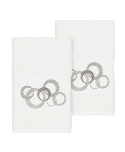 Shop Linum Home Annabelle 2-pc. Embellished Hand Towel Set In White