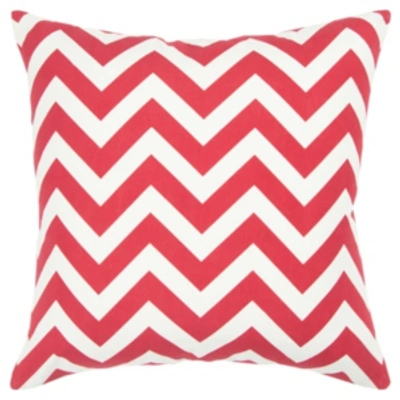 Shop Rizzy Home Chevron Down Filled Decorative Pillow, 18" X 18" In Red